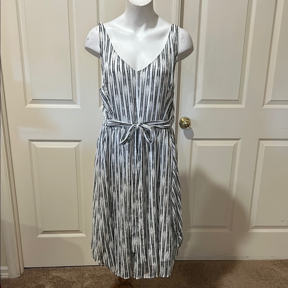 Torrid Black and White Striped Midi Dress